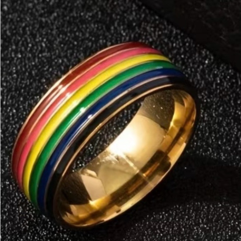Women’s Titanium Steel Rainbow Style 6mm Band Size 7